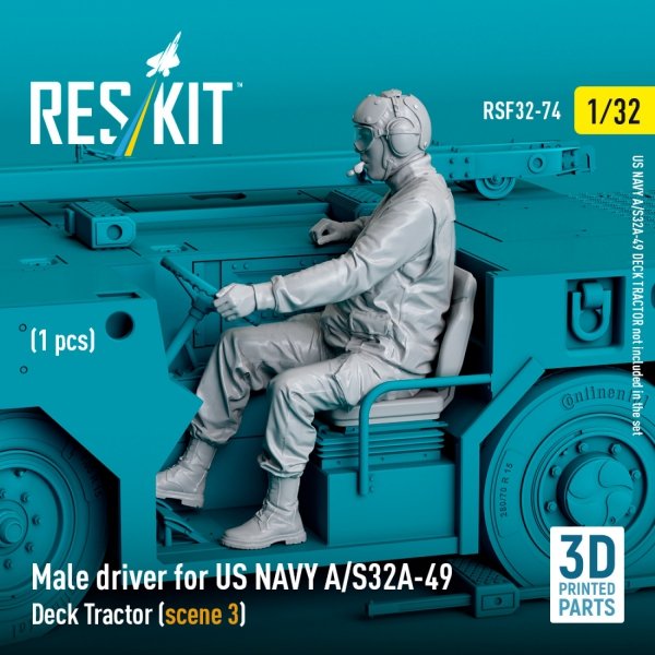 RESKIT RSF32-0074 Male driver for US NAVY A/S32A-49 Deck Tractor (scene 3) (1 pcs) (3D Printed) (1/32)