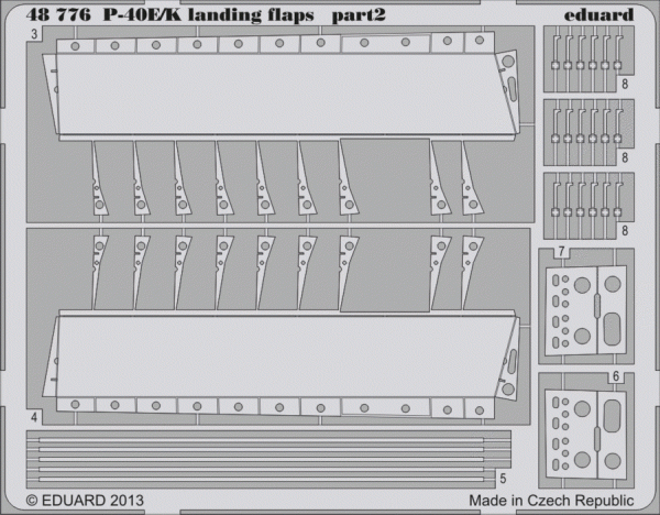 Eduard 48776 P-40E/ K landing flaps 1/48 Italeri