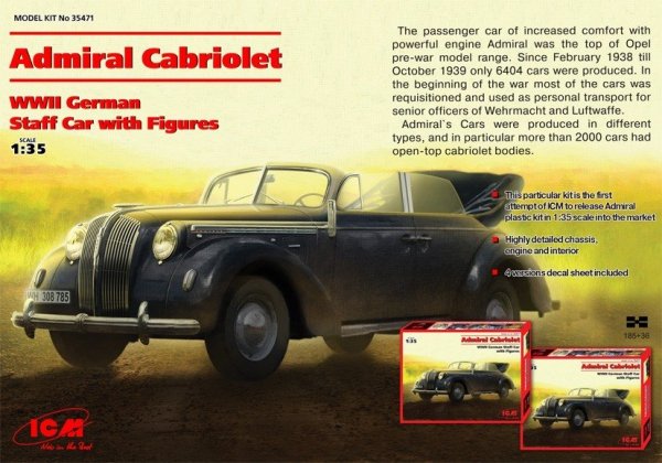 ICM 35471 Admiral Cabriolet, WWII German Staff Car (1:35)