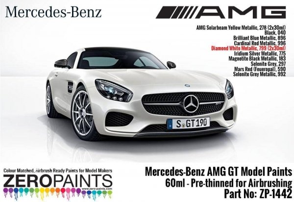 Zero Paints ZP-1442-DIAMOND Mercedes-AMG GT Diamond White Metallic 2x30ml