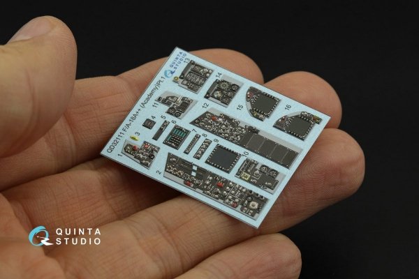 Quinta Studio QDS-32111 F/A-18A++ 3D-Printed &amp; coloured Interior on decal paper (Academy) (Small version) 1/32
