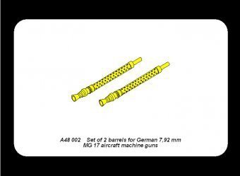 Aber A48 002 Set of 2 barrels for German 7,92 mm MG 17 aircraft machine guns (1:48)