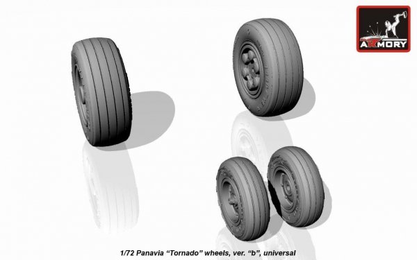 Armory Models AW72501b Panavia Tornado wheels, w/ tyres type “b” (GY) 1/72