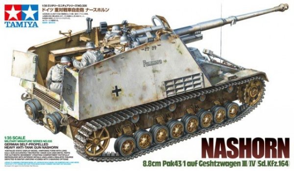 Tamiya 35335 Nashorn 8.8cm Pak43/1 auf Geschutzwagen III/IV(Sd.Kfz.164) (1:35)