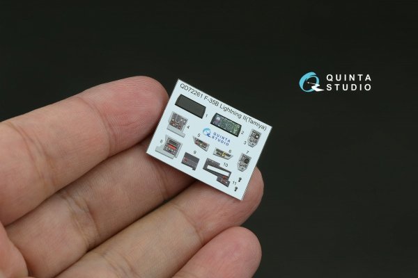Quinta Studio QD72261 F-35B Lightning II 3D-Printed &amp; coloured Interior on decal paper (Tamiya) 1/72