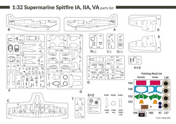 Hobby 2000 32003 Supermarine Spitfire VA 1/32