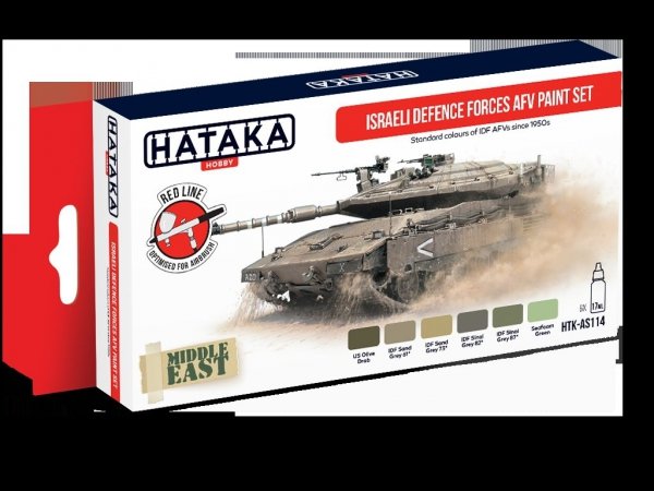 Hataka HTK-AS114 Israeli Defence Forces AFV paint set 6x17 ml