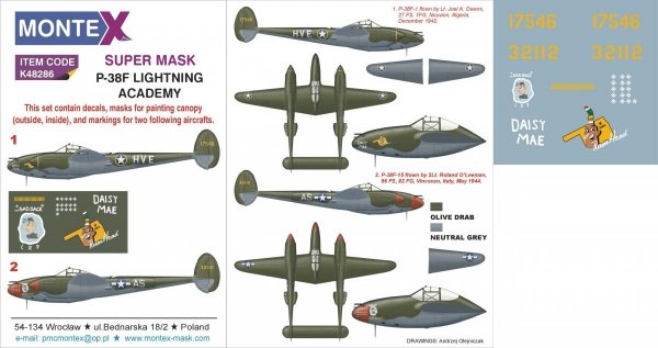 Montex K48286 P-38F 1/48