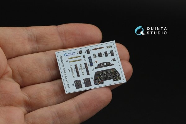 Quinta Studio QD32267 Bf 109K-4 3D-Printed &amp; coloured Interior on decal paper (Kotare) 1/32