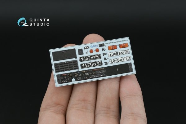 Quinta Studio QD+35162 KrAZ-6322 3D-Printed &amp; coloured Interior on decal paper (Takom) (with 3D-printed resin parts) 1/35