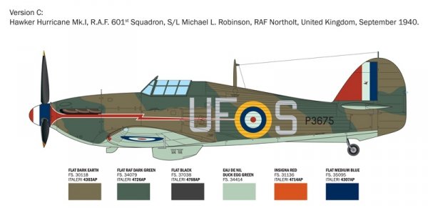 Italeri 2838 Hurricane Mk.I Aces 1/48