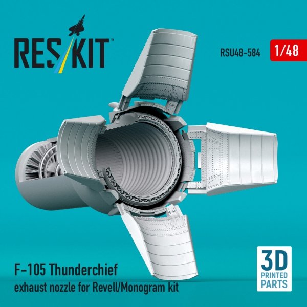 RESKIT RSU48-0584 F-105 Thunderchief exhaust nozzle for Revell/Monogram kit (3D Printed) (1/48)