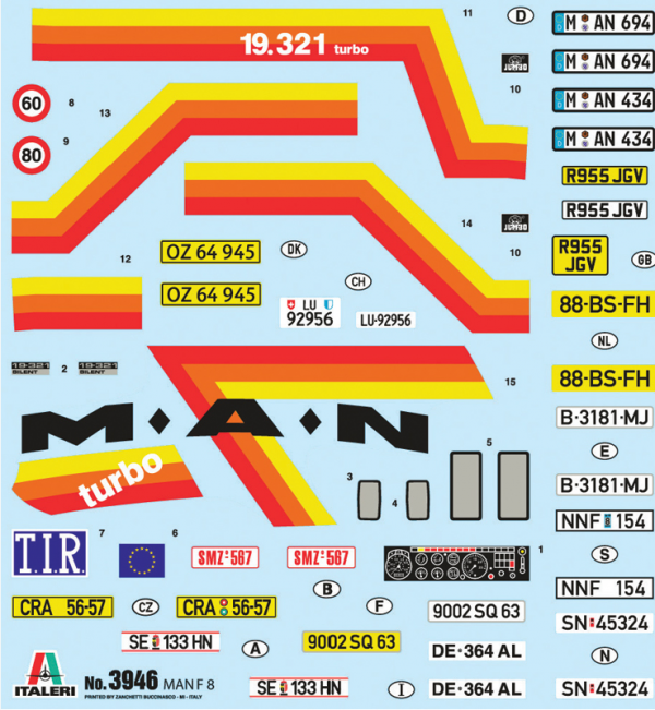 Italeri 3946 MAN F8 19.321 4x2 1/24