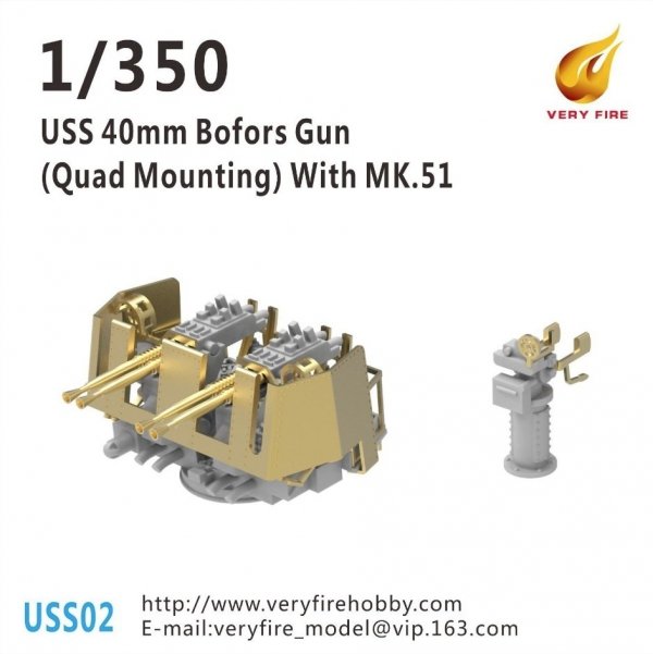 Very Fire USS02 USS 40mm Bofors Gun (Quard Mounting) with MK.51(6 sets) 1/350