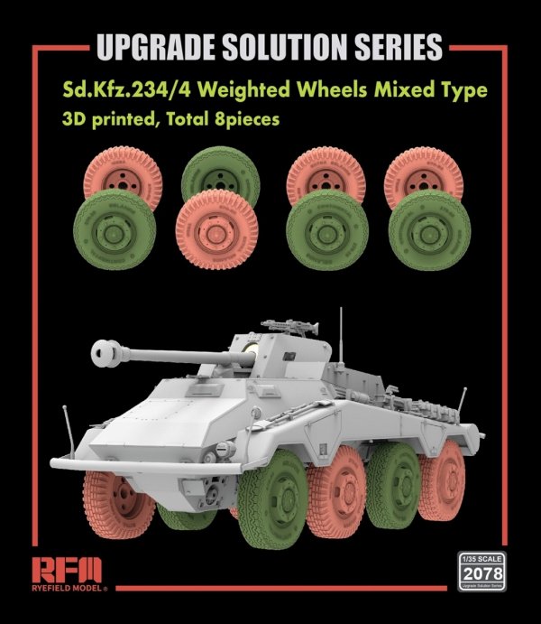 Rye Field Model 2078 Sd.Kfz.234/4 Weighted wheels Mixed Type 1/35