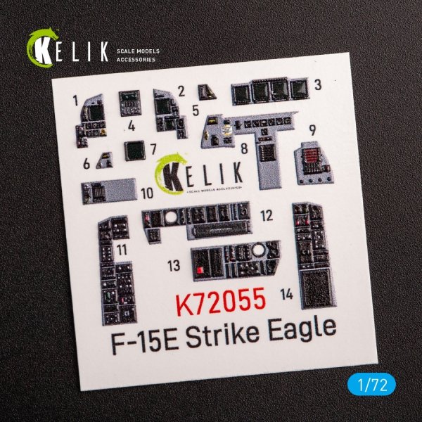 KELIK K72055 F-15E STRIKE EAGLE - INTERIOR 3D DECALS FOR REVELL KIT 1/72