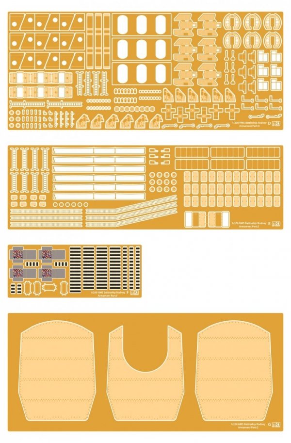 MK1 Design MS-20013 HMS RODNEY ARMAMENT SET 1/200