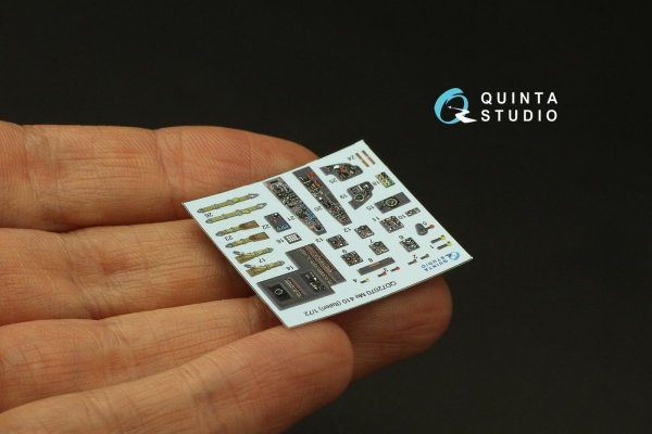 Quinta Studio QD72070 Me 410 3D-Printed &amp; coloured Interior on decal paper (Italeri) 1/72