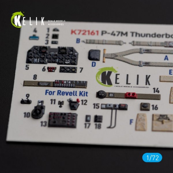 Kelik K72161 P-47M "Thunderbolt"- interior 3D decals for Revell kit (1/72)