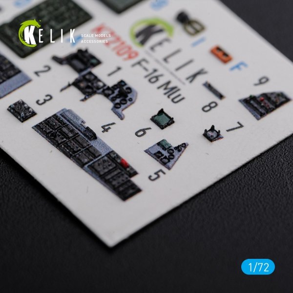 KELIK K72109 F-16 MLU interior 3D decals for Revell kit 1/72