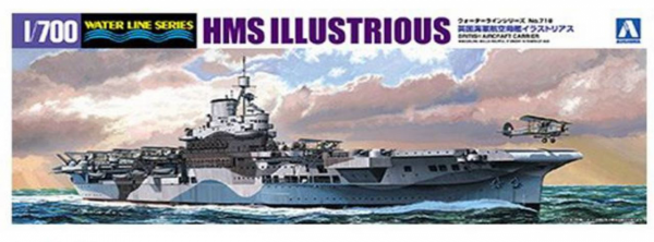 Aoshima 05104 British Aircraft Carrier HMS Illustrious Water Line Series No. 718 1/700