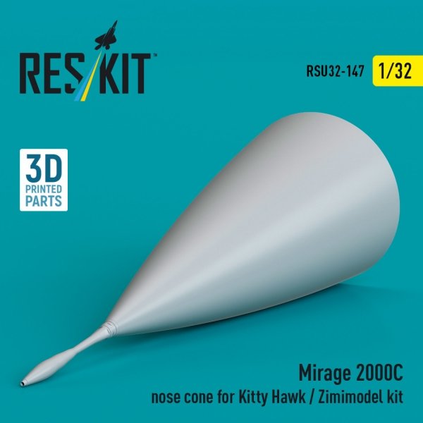 RESKIT RSU32-0147 Mirage 2000C nose cone for Kitty Hawk / Zimimodel kit (3D Printed) 1/32
