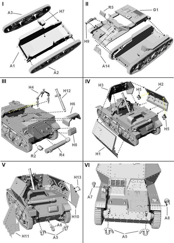 First To Fight PL124 - Niemiecki moździerz 8 cm na lekkim czołgu rozpoznawczym AMR 35(f) 1/72