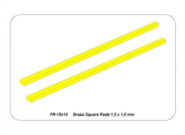 Aber FR15x10 Prostokątne pręty mosiężne 1,5x1,0 mm długość 245mm x 2 / Brass flat rods 1,5x1,0 mm length 245mm x2 pcs.