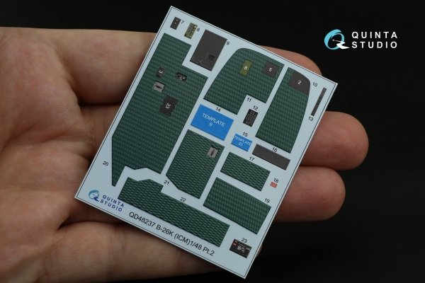 Quinta Studio QD48237 B-26K 3D-Printed &amp; coloured Interior on decal paper (ICM) 1/48