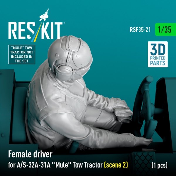 RESKIT RSF35-0021 Female driver for A/S-32A-31A "Mule" Tow Tractor (scene 2) (1 pcs) (3D Printed) (1/35)