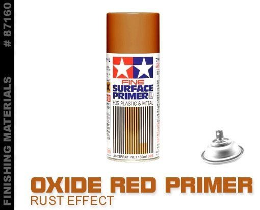 Tamiya 87160 Tamiya Fine Surface Primer L for Plastic Metal (Oxide Red) 180ml