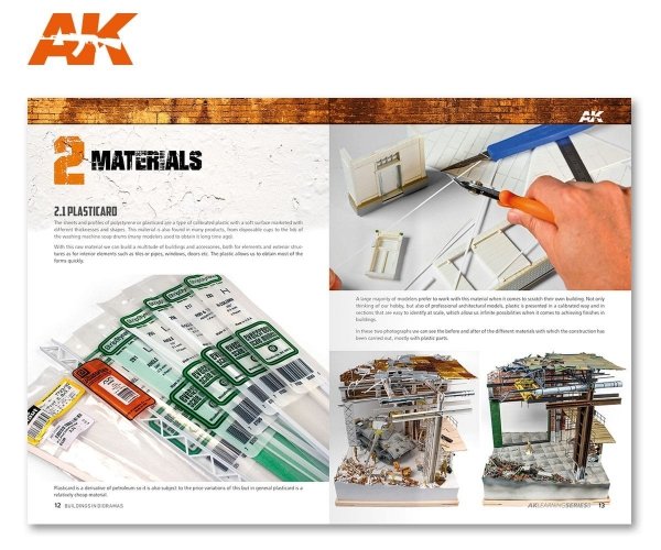 AK Interactive AK256 AK LEARNING 09: THE ULTIMATE GUIDE TO MAKE BUILDINGS IN DIORAMAS (English)