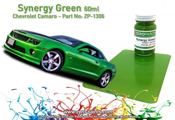 Zero Paints ZP-1306 Chevrolet Camaro Synergy Green Paint 60ml
