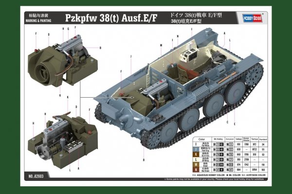 Hobby Boss 82603 38(t) tank E/F type 1/16