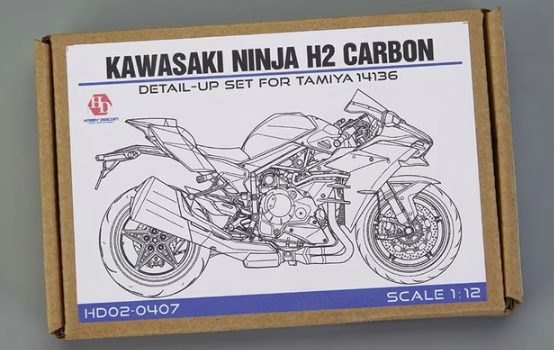 Hobby Design HD02-0407 Photoetch Detail-Up Set for Kawasaki Ninja H2 Carbon Tamiya 1/12