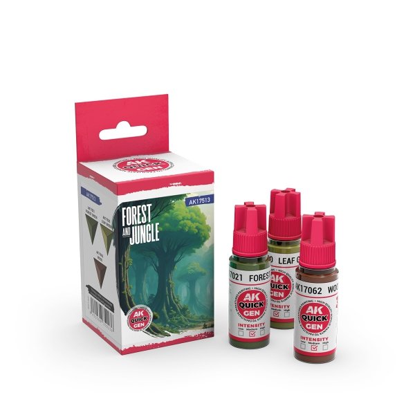 AK Interactive AK17513 FOREST AND JUNGLE – QUICK GEN SET 3x18ml