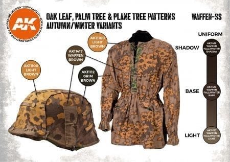 AK Interactive AK11625 OAK LEAF, PALM TREE &amp; PLANE TREE PATTERNS AUTUMN/WINTER VARIANTS