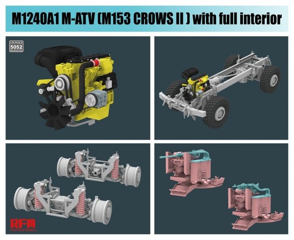 Rye Field Model 5052 M1240A1 M-ATV M153 CROWS II with full interior 1/35