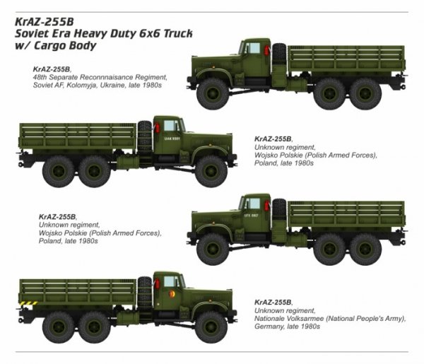 Armory Models 72450 KrAZ-255B Soviet Era Heavy Duty 6x6 cargo truck 1/72