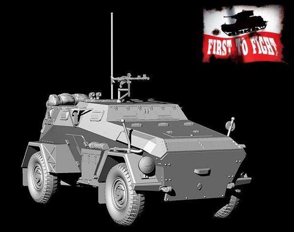 First To Fight PL101 Niemiecki Samochód Opancerzony Sd.Kfz. 247 Ausf. B Z MG34 1/72