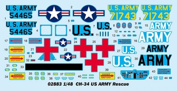 Trumpeter 02883 CH-34 US ARMY Rescue 1/48