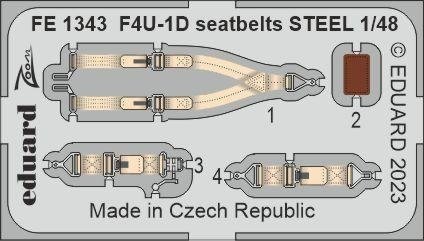Eduard FE1343 F4U-1D seatbelts STEEL HOBBY BOSS 1/48