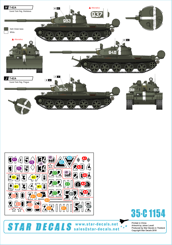Star Decals 35-C1154 Tanks in Prague 1968 1/35