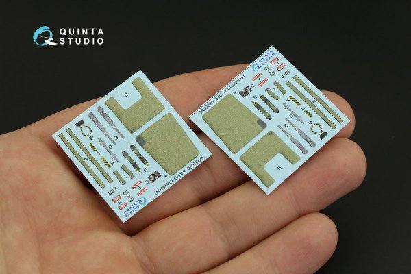 Quinta Studio QD32147 F/A-18B 3D-Printed &amp; coloured Interior on decal paper (Academy) 1/32