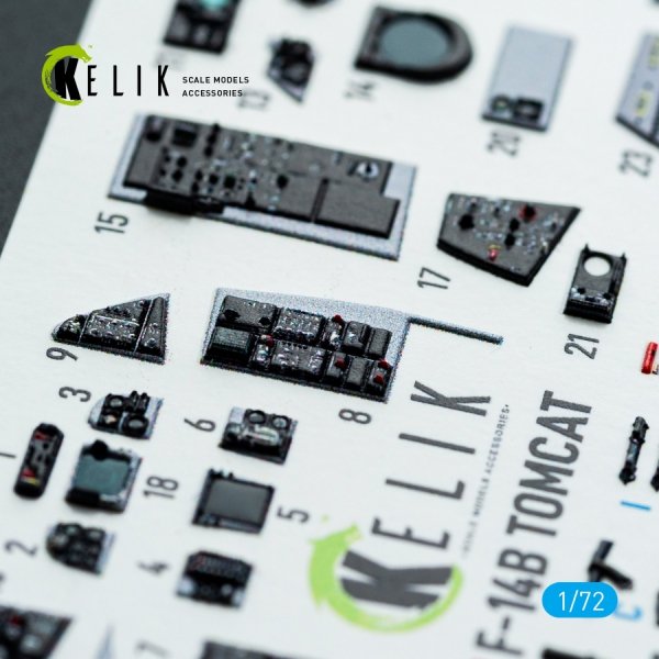 Kelik K72218 F-14B Tomcat - interior 3D decals for HobbyBoss kit (1/72)