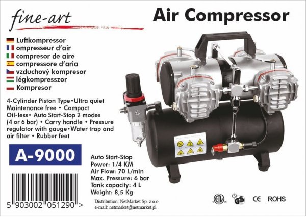 Fine Art 9000A Kompresor czterotłokowy 
