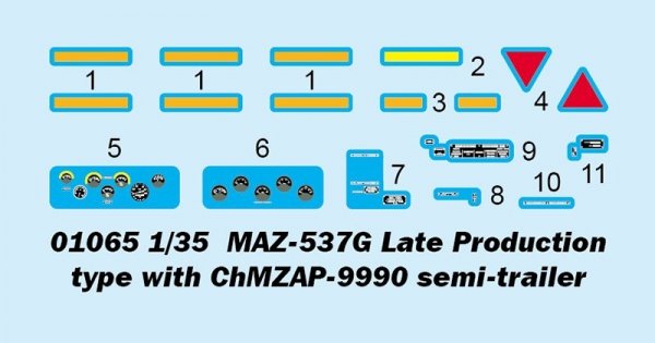 Trumpeter 01065 MAZ-537G Late Production type with ChMZAP-9990 semi-trailer 1/35