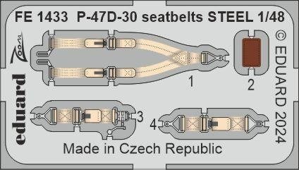 Eduard FE1433 P-47D-30 seatbelts STEEL MINIART 1/48