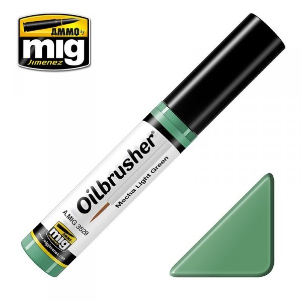 AMMO of Mig Jimenez 3529 Oilbrusher MECHA LIGHT GREEN