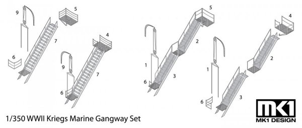 MK1 Design MS-35017 German Gangway Set 1/350